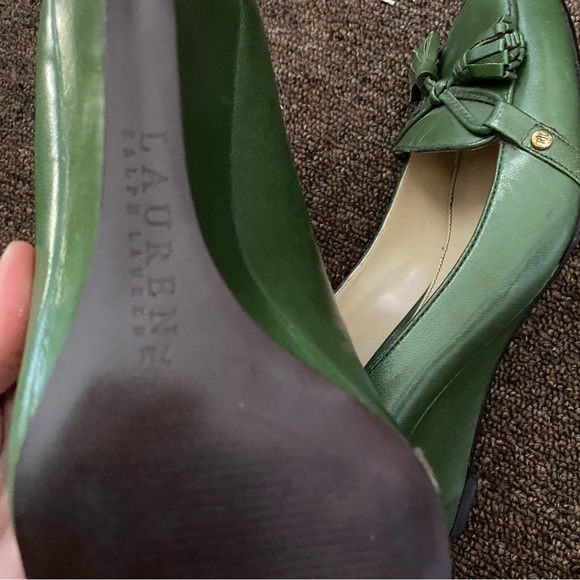 VINTAGE RALPH LAUREN WOMENS GREEN HEELS - SIZE US 7 - Picture 2 of 5